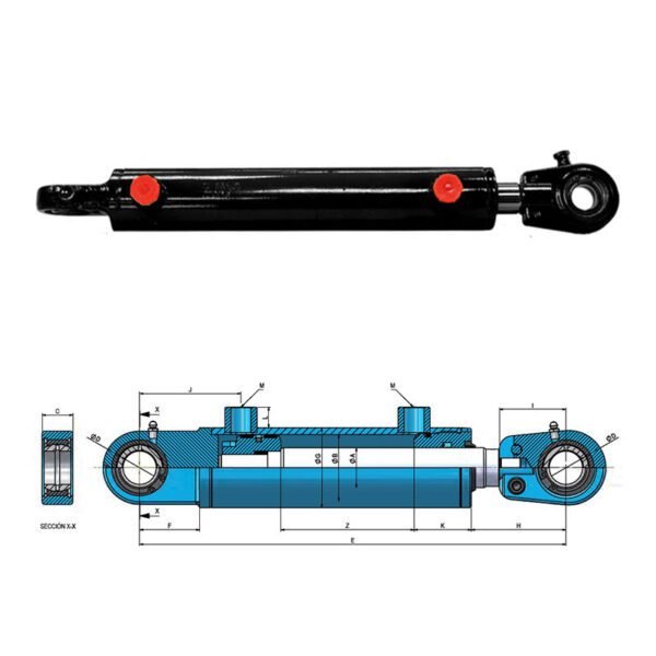 Hydraulic D/Acting Spherical End Cylinder