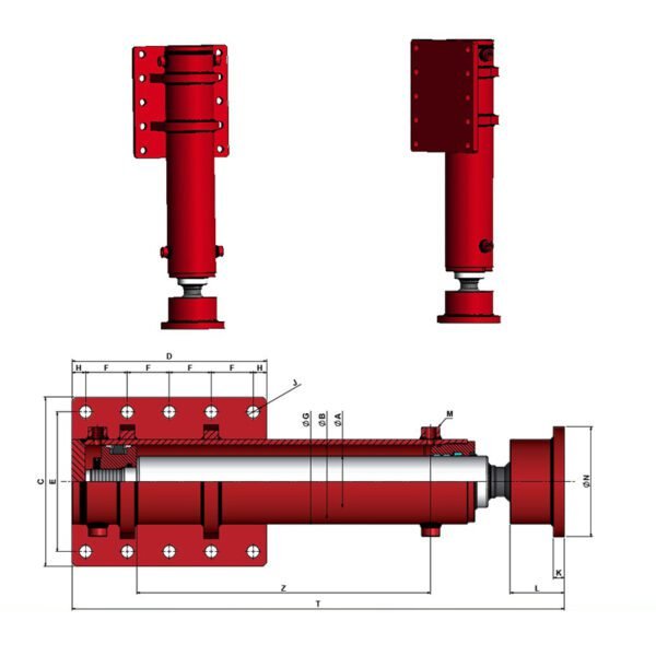 Hydraulic Double Acting Stabiliser Jack Leg Cylinder